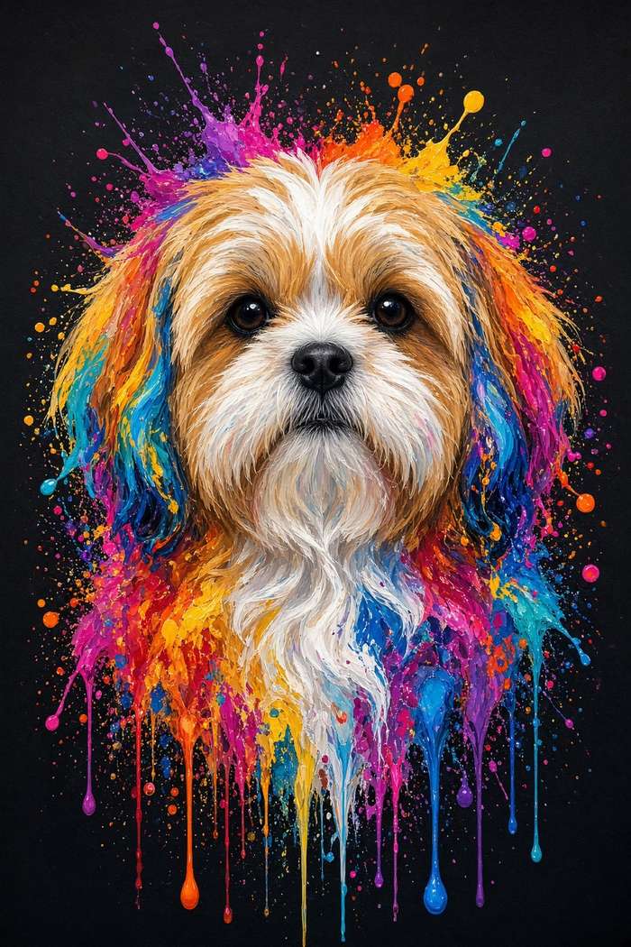 Shih Tzu poster, Paint Splash Dogs