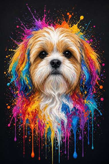 Shih Tzu poster, Paint Splash Dogs