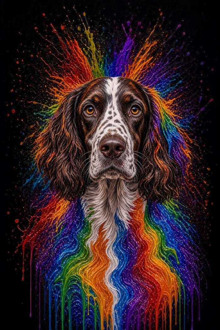 English Springer Spaniel poster, Paint Splash Dogs