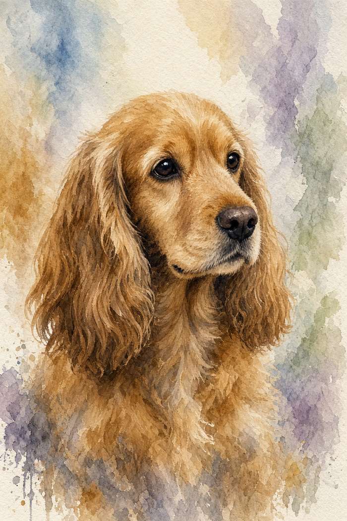 Cocker Spaniel poster, Watercolor Dogs
