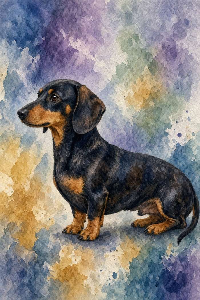 Dachshund poster, Watercolor Dogs