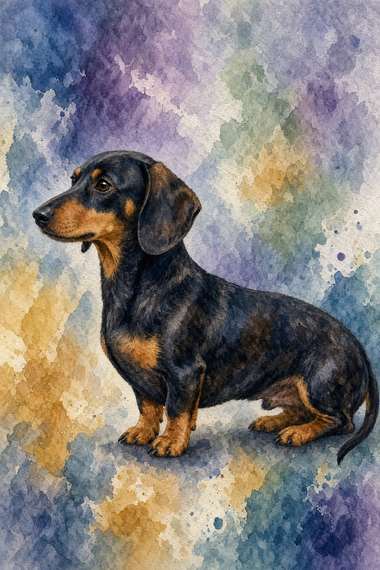Dachshund poster, Watercolor Dogs