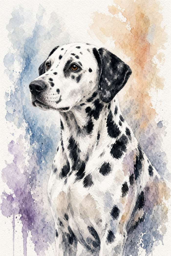 Dalmatian poster, Watercolor Dogs