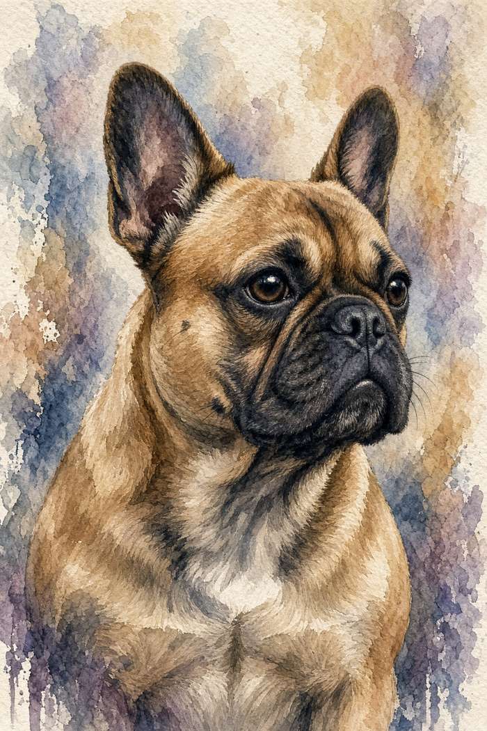 French Bulldog poster, Watercolor Dogs