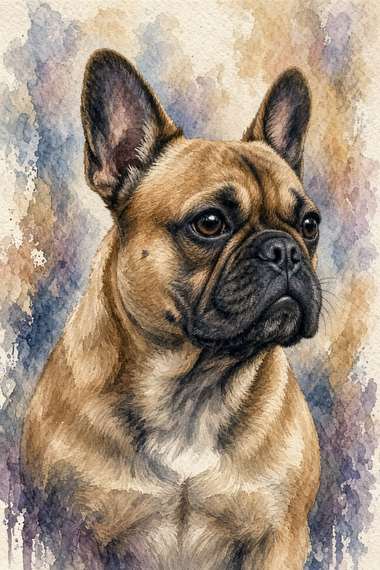 French Bulldog poster, Watercolor Dogs