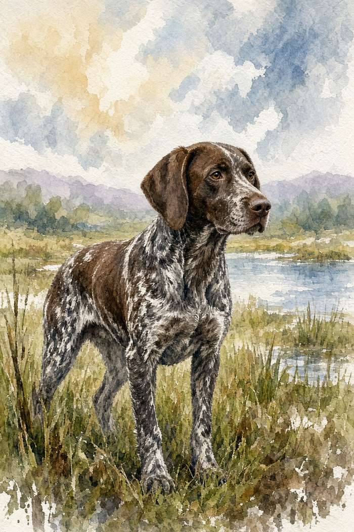German Shorthaired Pointer poster, Watercolor Dogs