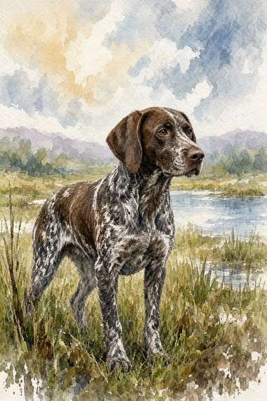 German Shorthaired Pointer poster, Watercolor Dogs