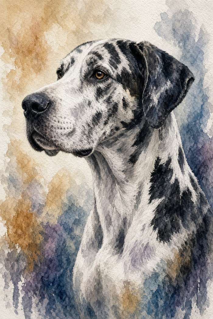 Great Dane poster, Watercolor Dogs