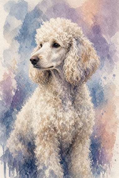 Poodle poster, Watercolor Dogs