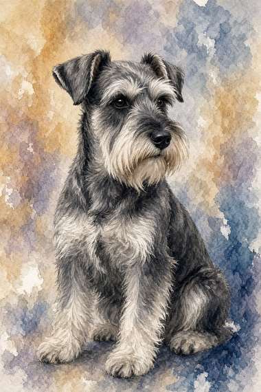 Schnauzer poster, Watercolor Dogs