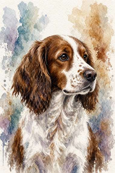 Springer Spaniel poster, Watercolor Dogs