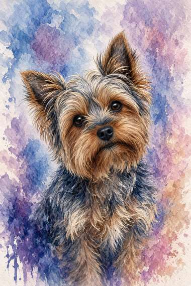 Yorkshire Terrier poster, Watercolor Dogs