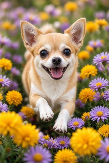 Chihuahua poster, Flower Puppies