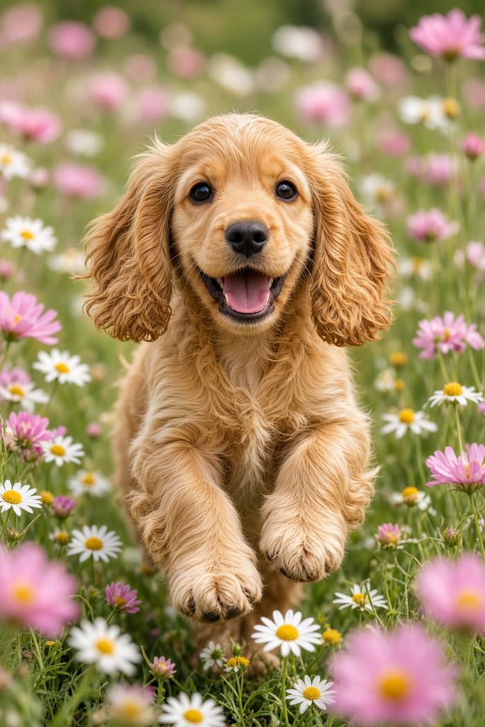 Cocker Spaniel poster, Flower Puppies