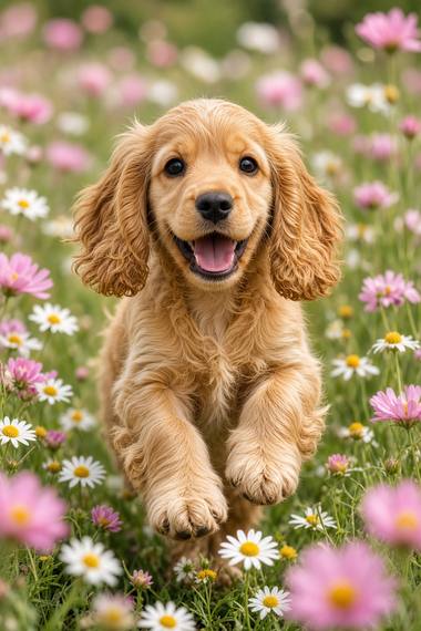 Cocker Spaniel poster, Flower Puppies