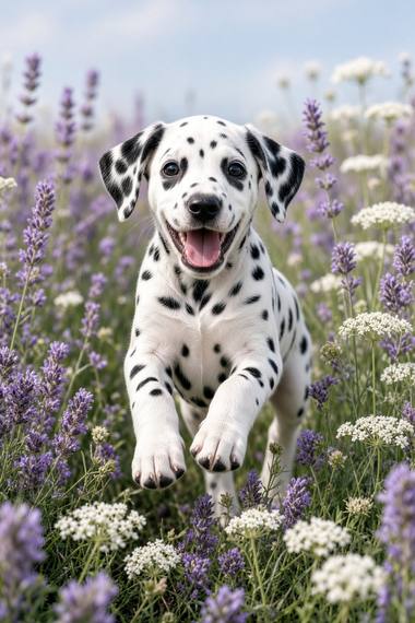 Dalmatian poster, Flower Puppies