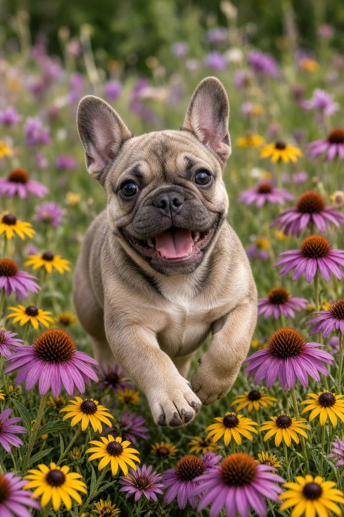French Bulldog poster, Flower Puppies