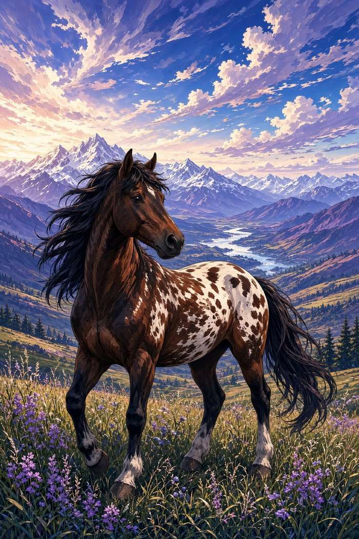 Appaloosa (Blanket) poster, Anime Horses
