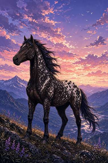 Appaloosa (Snowflake) poster, Anime Horses