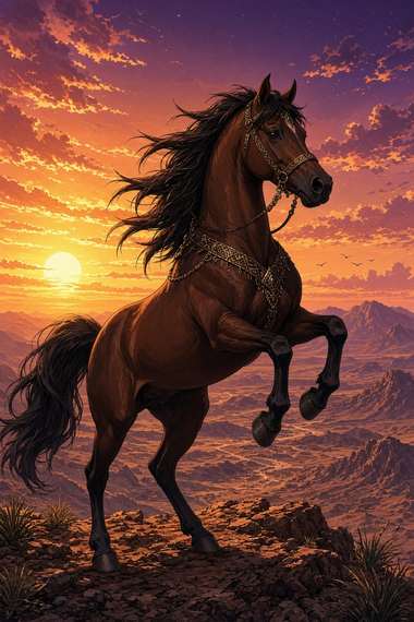 Arabian (Bay) poster, Anime Horses
