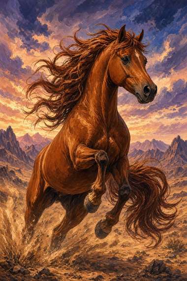 Arabian (Chestnut) poster, Anime Horses