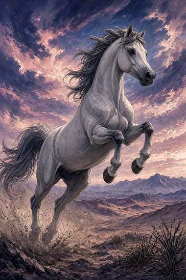 Arabian (Gray) poster, Anime Horses