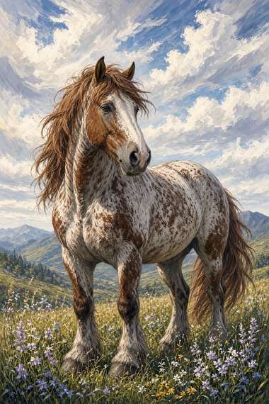 Belgian (Roan) poster, Anime Horses