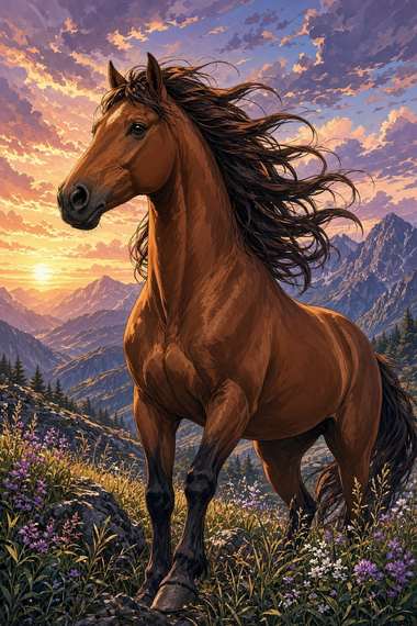 Morgan (Chestnut) poster, Anime Horses