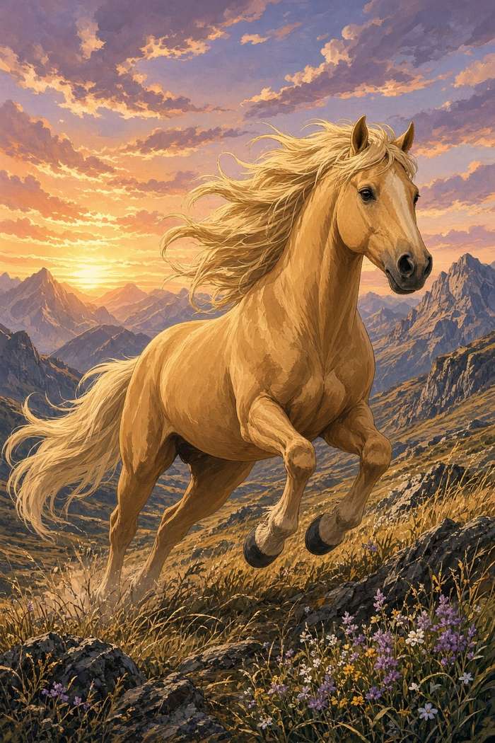Morgan (Palomino) poster, Anime Horses