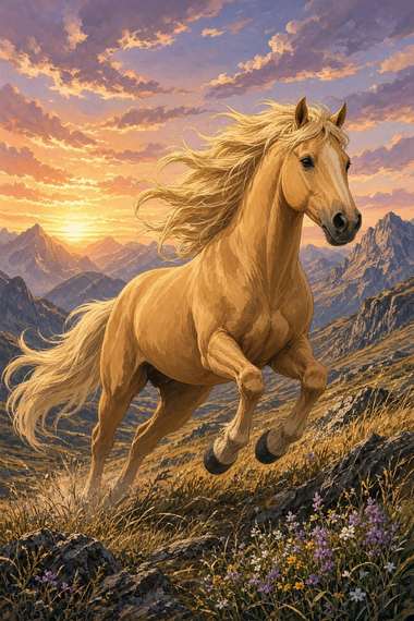 Morgan (Palomino) poster, Anime Horses