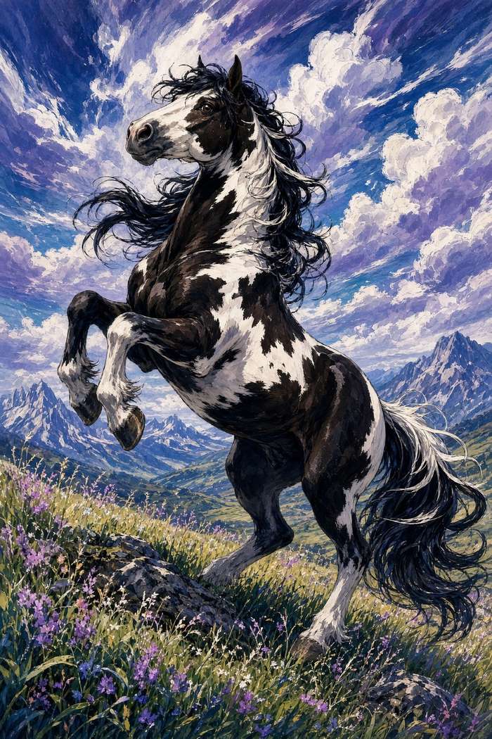 Paint Horse (Overo) poster, Anime Horses