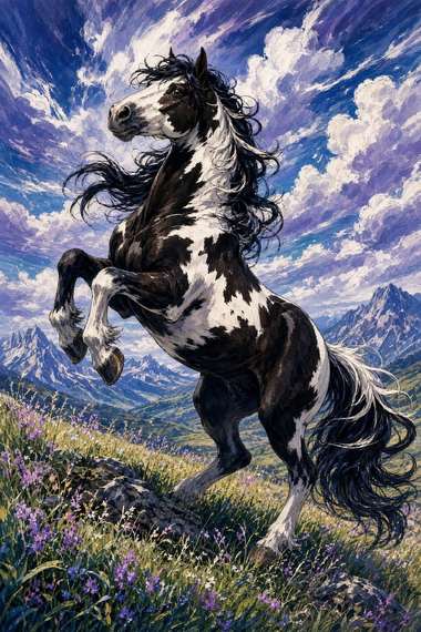 Paint Horse (Overo) poster, Anime Horses