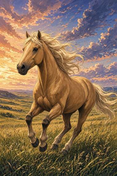 Quarter Horse (Palomino) poster, Anime Horses