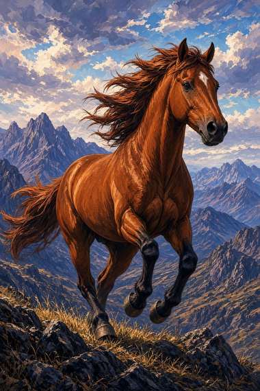 Thoroughbred (Chestnut) poster, Anime Horses