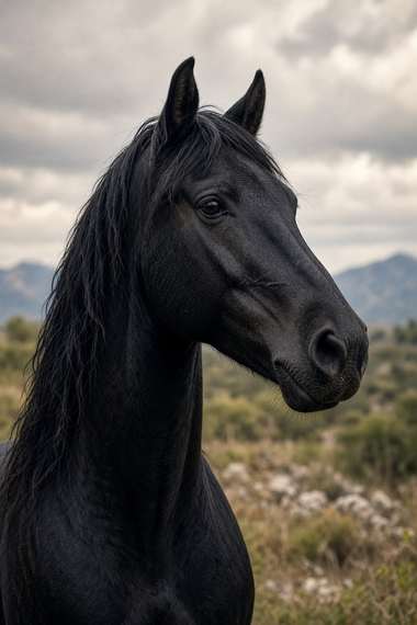 Andalusian (Black) poster, Horse Portraits