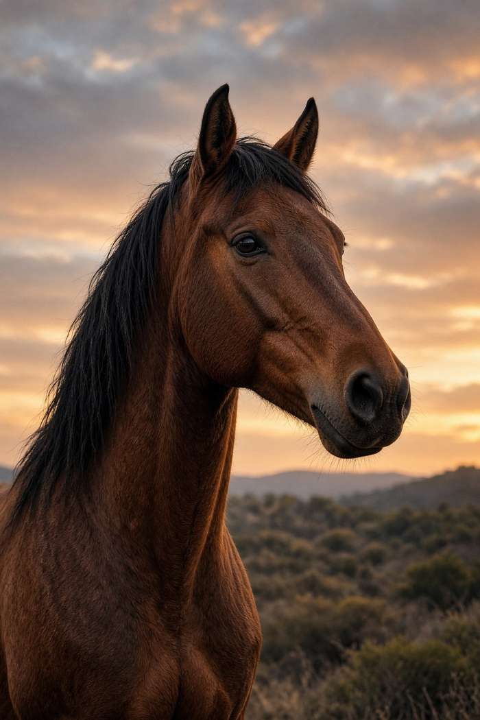 Mustang (Bay) poster, Horse Portraits