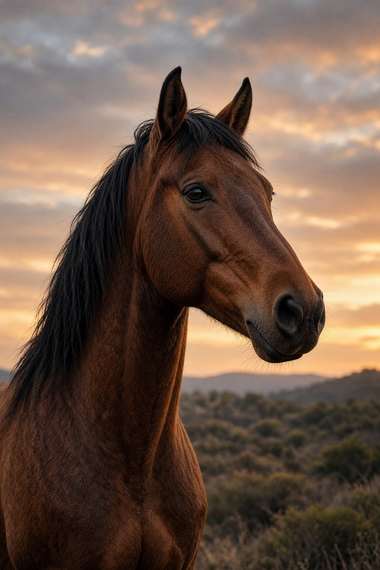 Mustang (Bay) poster, Horse Portraits