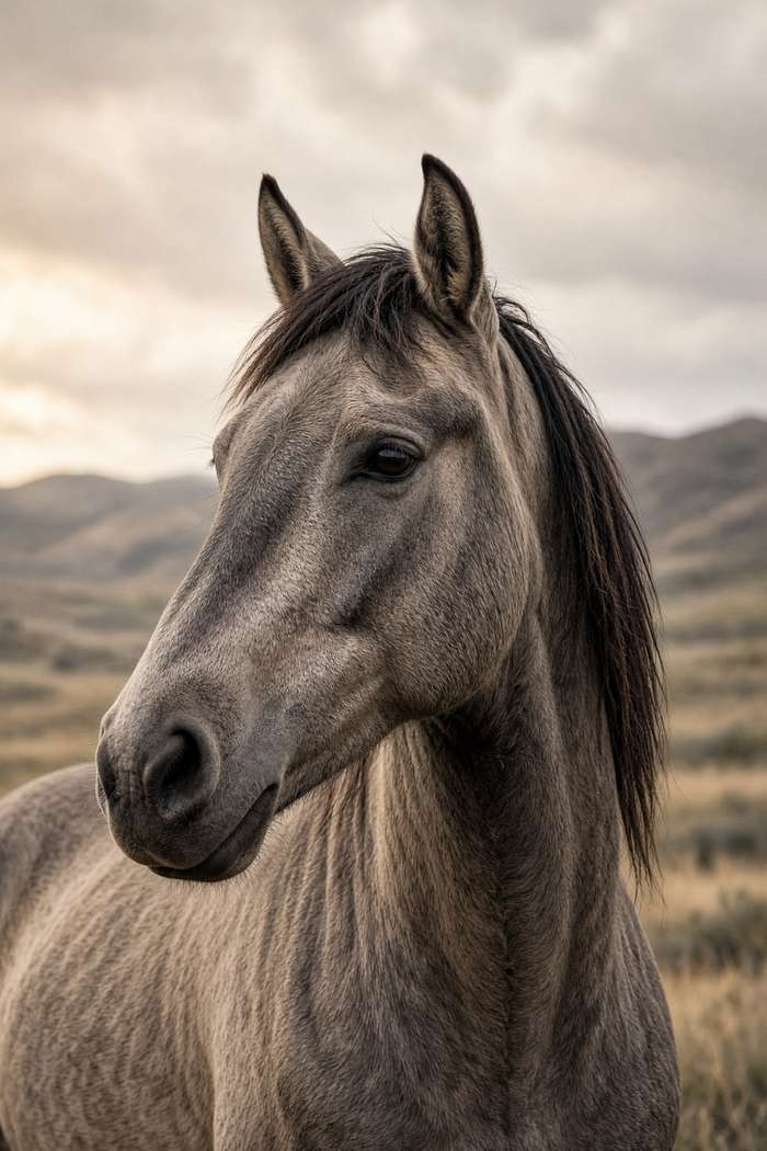 Mustang (Grullo) poster, Horse Portraits