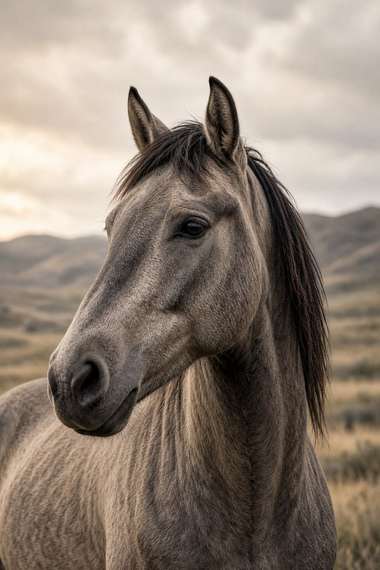 Mustang (Grullo) poster, Horse Portraits