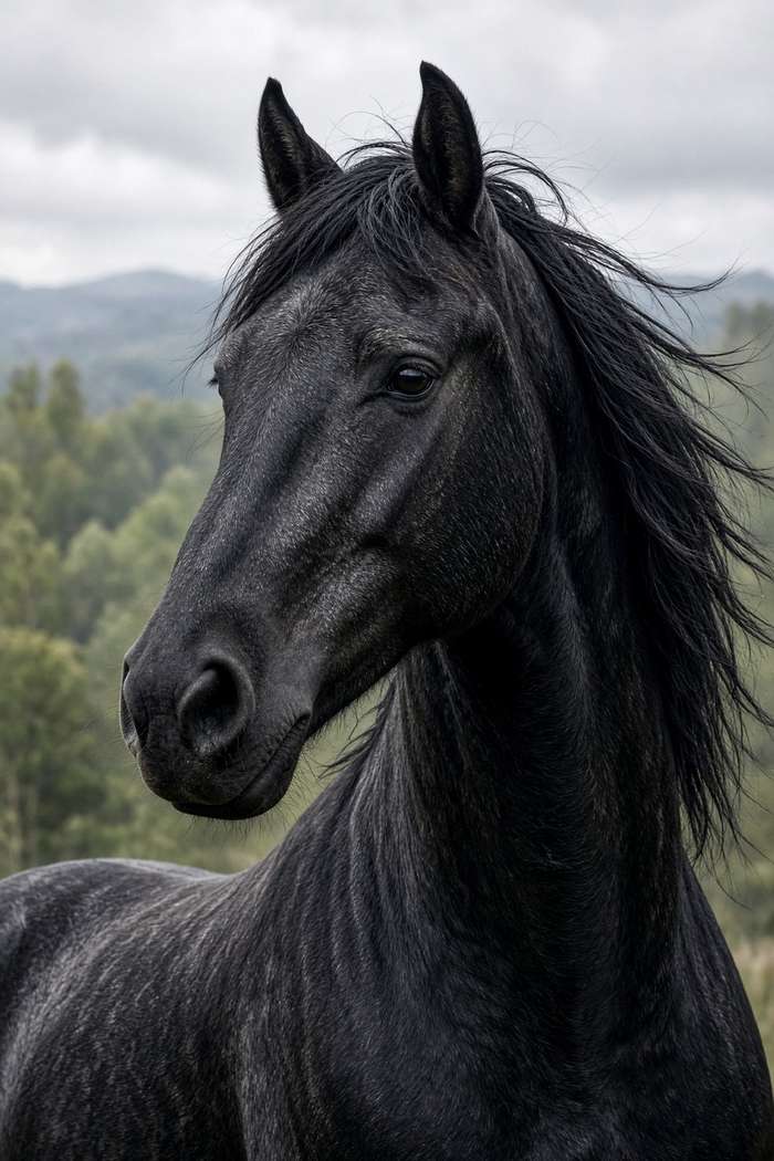 Percheron (Black) poster, Horse Portraits