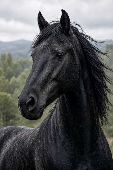 Percheron (Black) poster, Horse Portraits