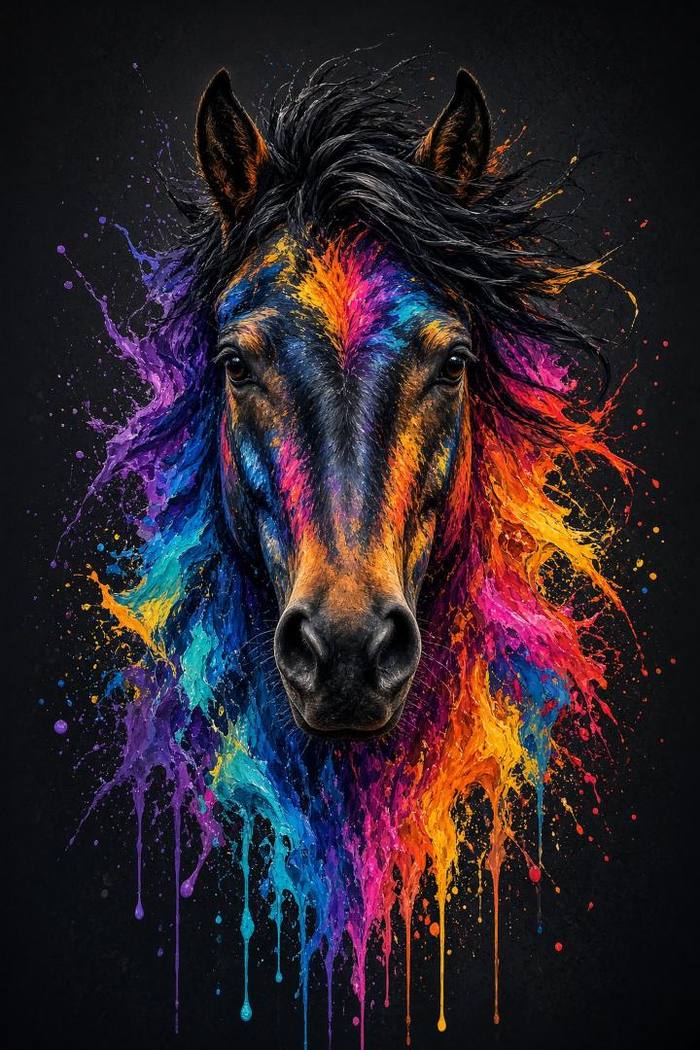 Mustang (Bay) poster, Painted Horses