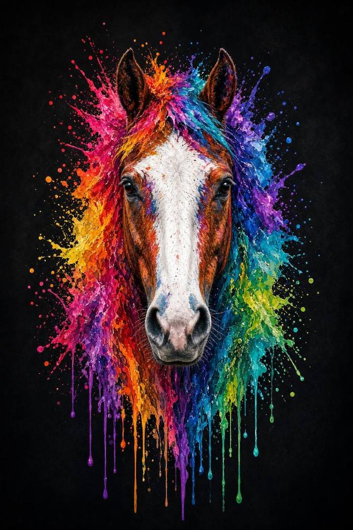 Paint Horse (Bay) poster, Painted Horses