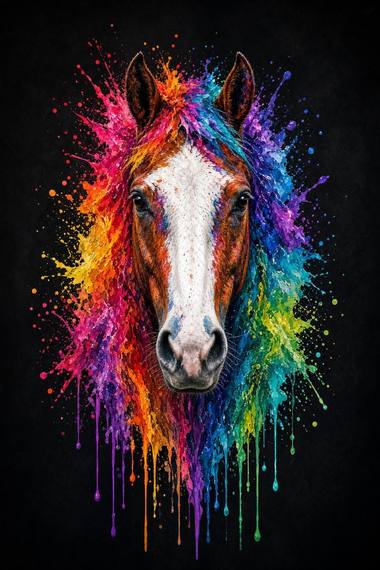 Paint Horse (Bay) poster, Painted Horses