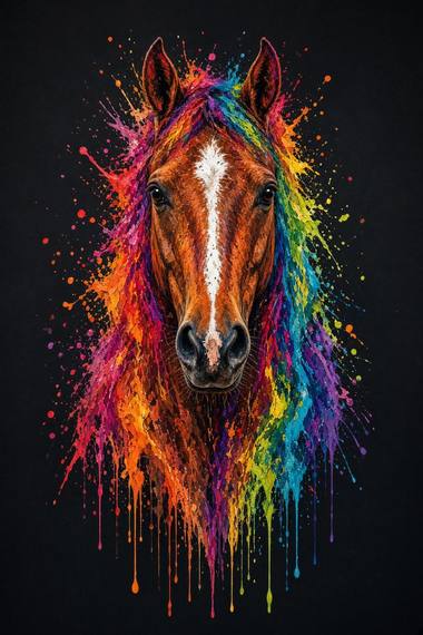 Thoroughbred (Chestnut) poster, Painted Horses
