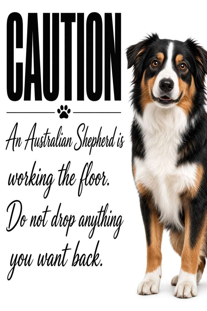 Australian Shepherd poster, Kitchen Dogs