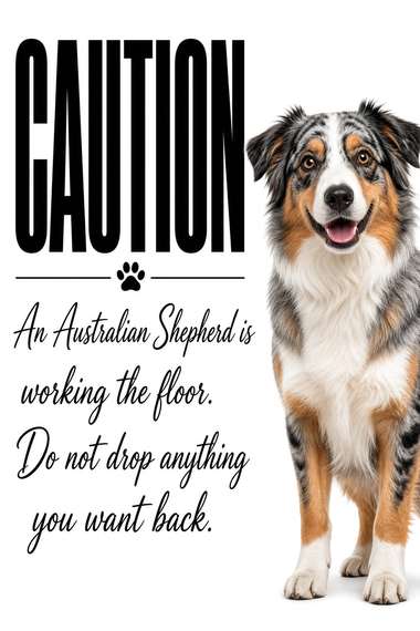 Australian Shepherd (Merle) poster, Kitchen Dogs