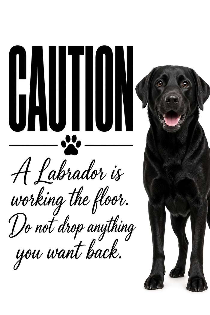Black Labrador poster, Kitchen Dogs