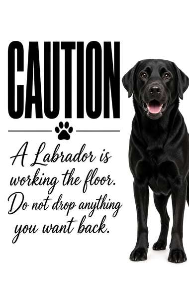 Black Labrador poster, Kitchen Dogs