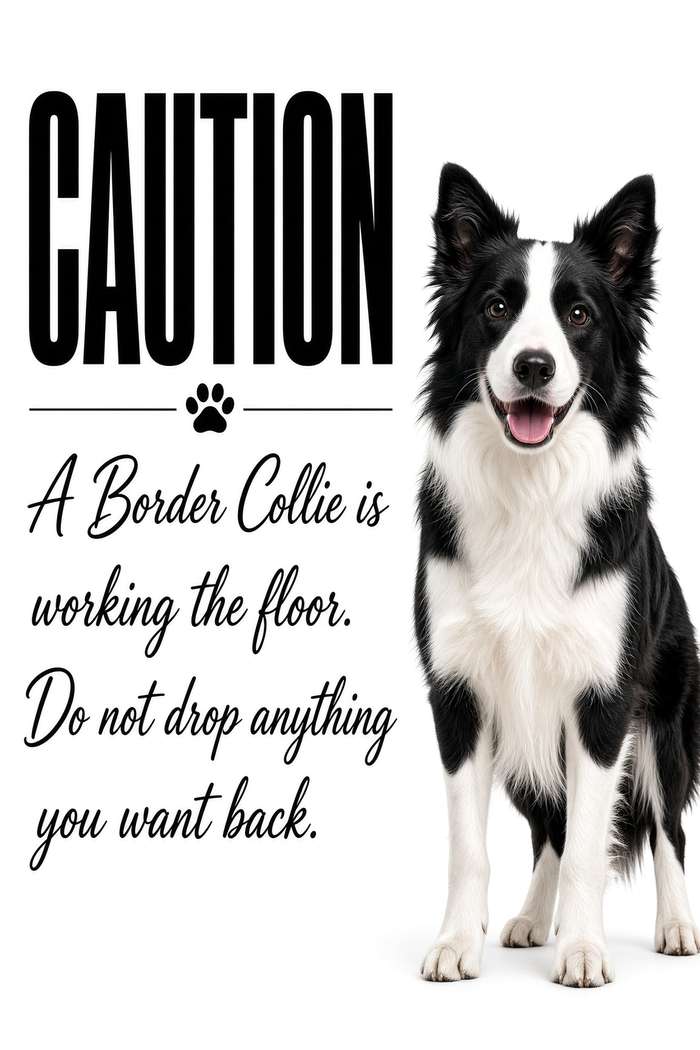 Border Collie poster, Kitchen Dogs